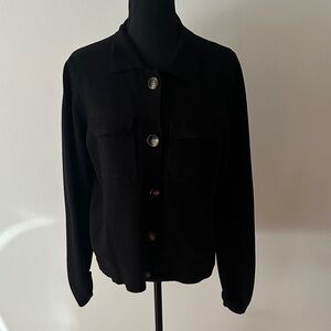 T Tahari Black Button-Up Blazer